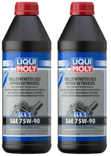 LIQUI MOLY Vollsynthetisches Hypoid Getriebeöl (GL4/5) 75W-90 | 1 L | Getriebeöl | Hydrauliköl | Art.-Nr.: 1024 (Packung mit 2)