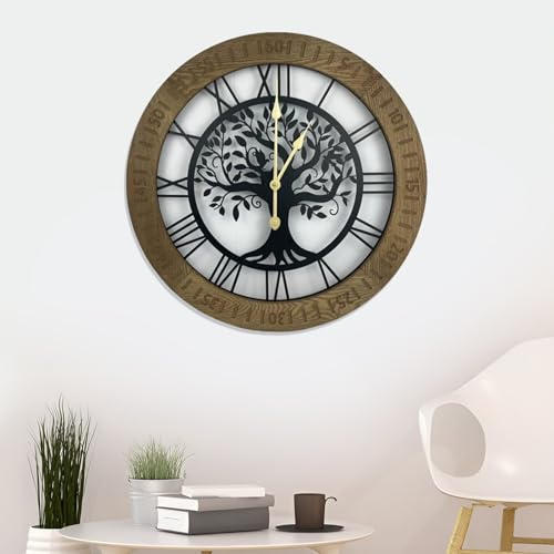 VPDTVK Orologio da parete grande da 60 cm,Orologio Albero della Vita