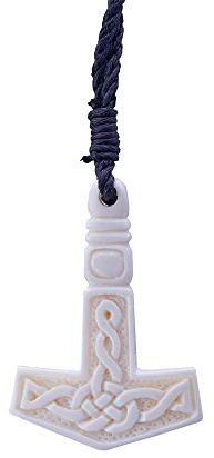 81stgeneration Colgante de Hueso Tallado a Mano con el Martillo de Thor | Regalos Vikingos para Hombre | Collares de Mitología Nórdica | Collar con Amuleto Tribal de Thor | Joyería Gótica