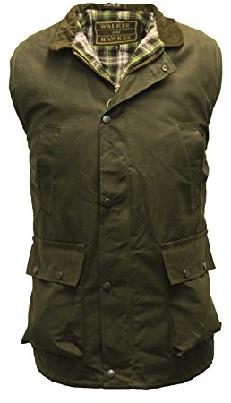 Walker and Hawkes - Gilet da uomo in stile country, cerato, colore verde oliva, taglie dalla S alla 5XL
