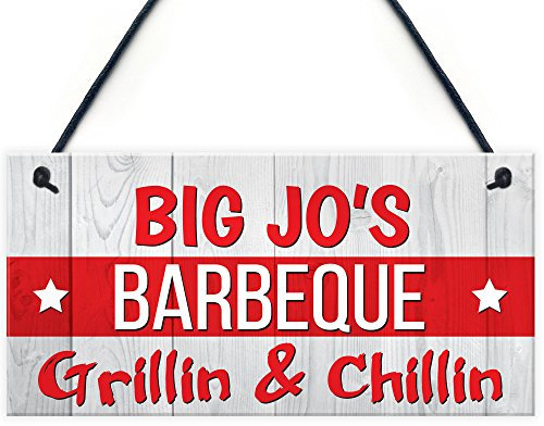 Red Ocean Personalised Barbecue BBQ Grill Patio Garden Gift Hanging Plaque Party Sign