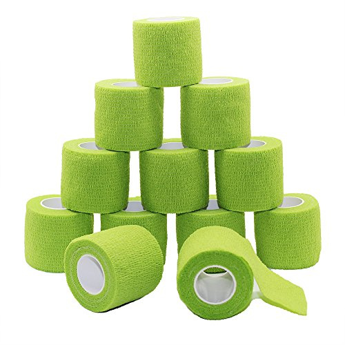 Fuluning, Bandagen,Athletic Tape,Haftbandage, Crepe Verbände,Flexible Bandage,Selbstklebende Bandage,Haftbandagen,vet, Gaze Bandage, vet Wickeln Für Pferde,Natural Gummi 5 cm x 4,5 m,Olive Grün