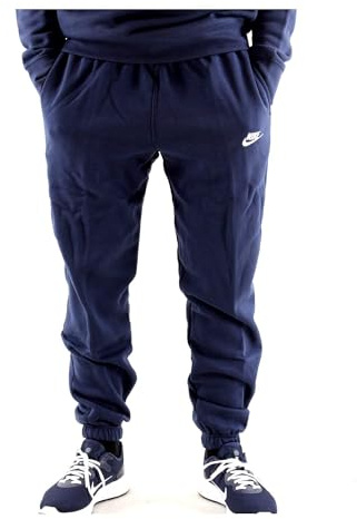 Nike Herren Sportswear Club Fleece Hose, Blau/Weiß (Midnight Navy/Midnight Navy/White), M, BV2737
