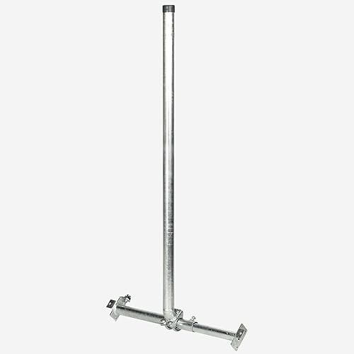 Fuba DSP 050 Dachsparrenhalter Biberschwanz - (TÜV-geprüft für Satellitenschüsseln bis 1,0m Durchmesser)* - Halterung Sat Antenne - Breite: 52cm bis 85cm, Höhe: 130cm, Ø 48mm, Kabeldurchführung