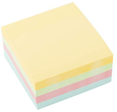 D.RECT 009327 självhäftande anteckningar superklisterlappar i 76 x 76 mm 400 ark pastellfärger, 1 styck