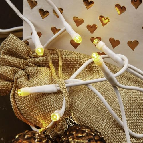 hellum 563986 - Mini guirlande lumineuse d'intérieur - 20 mini LED - Longueur lumineuse : 285 cm - Avec prise - Câble blanc - Pour sapin de Noël