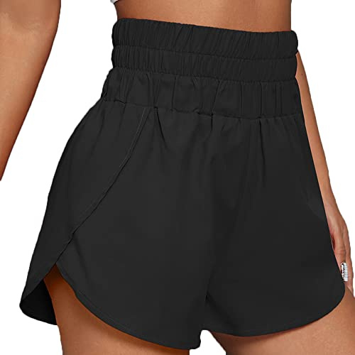 KOEMCY Kurze Hose Damen Sporthose Shorts mit Taschen Yogahose Laufhose Kurz Trainingshose Running Gym Leggings Sportleggins Sommer Workout Fitness Jogging Atmungsaktiv Elastisch