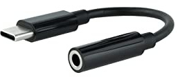 Nanocable 10.24.1205 - Cable Adaptador Audio USB-C/Macho a Jack 3.5/Hembra, 11 cm, Negro