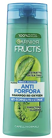 Garnier Fructis Anti-Schuppen-Shampoo, für normales Haar, feuchtigkeitsspendend und reinigend, mit Teebaum-Extrakt, Reoxygen, 250 ml