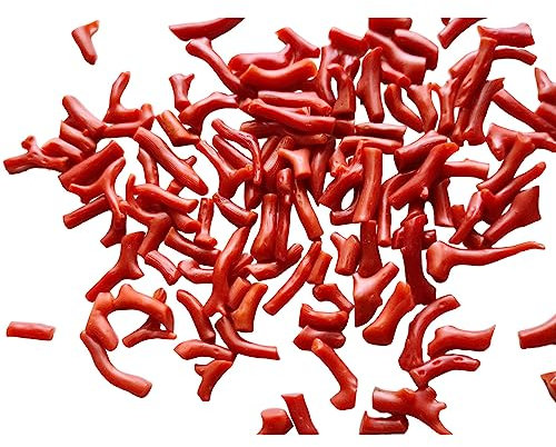 Gems For Jewels Branche de corail naturel pour femme de 9 à 20 mm, branche de corail italien rouge, bâtons de corail italiens originaux en vrac, corail pour bijoux -PKSG147 (10 cts, 6 pièces)