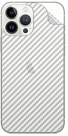 GIOPUEY Pellicola Protettiva Retro per iPhone 15 PRO Max, Retro Pellicola, TPU Morbido, Sottile, Struttura in Fibra di Carbonio, Anti-Impronta, AntiGraffio - Translucent