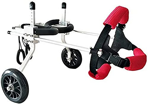 ASHILD 1–20 kg Rollstuhl für Hundehinterbeine, Haustier-Walkwagen-Roller, Rollstuhl für Haustiere, Katzen/Hunde, schwach gelähmt, für behinderte Hinterbeine, 2-Rad-Hinterbein-Rollstuhl