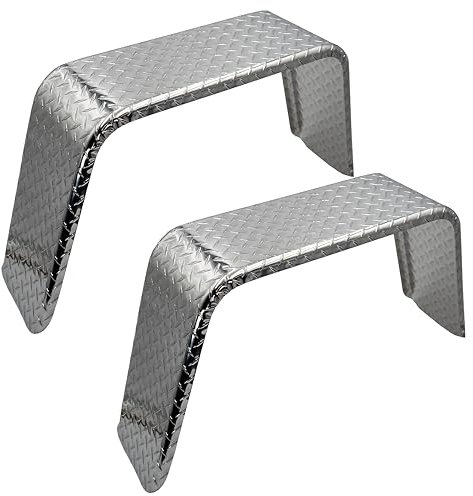 Tie Down Anhänger-Kotflügel, einachsig, Aluminium, diamantbeschichtete Lauffläche, 91,4 cm lang, 22,9 cm breit, 46,4 cm hoch (2 Kotflügel)