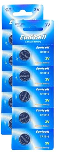 Eunicell - 20 x CR1616 3V Lithium Coin Battery/Button Battery - Suitable for use in LED lights, Digital Voice Recorders, Toys, Blood Glucose, Cholesterol Testing, Meters, Toys