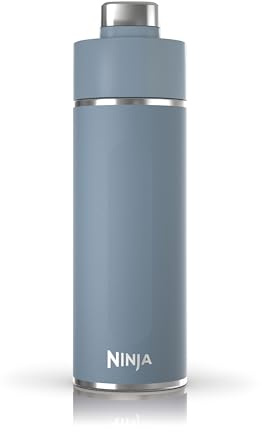 Ninja Thirsti Water Bottle and Flask 530 ML With Leak-Proof Lid, Designed For Carbonated, Hot & Cold Drinks, Ideal For Travel & Sports, Triple Insulated, Stainless Steel Bottle, Blue, DW1801EUUKBL