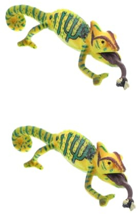 Garneck 2st Simulation Chamäleon Spielzeug Für Den Schreibtisch Pädagogisches Spielspielzeug Chamäleon Spielzeug Miniaturen Kleintierspielzeug PVC