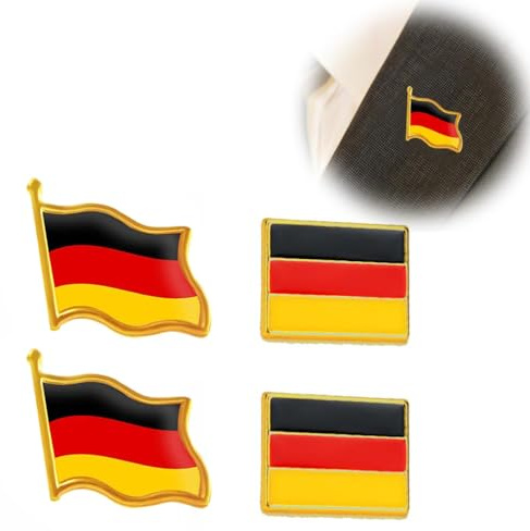 LJFEA 4 st skottsäker Tyskland flagga pin nål flaggstift små flaggor knappstift Tyskland märken skottsäker