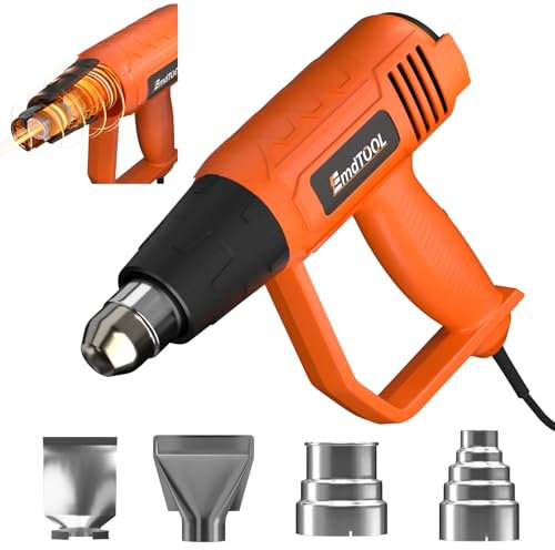 Heat Gun - 2000W Heavy Duty Hot Air Gun Kit 300℃ & 600℃ - Dual Temperature Settings with Overload Protection - 1.5S Fast Heating - 4 Type Nozzles - Great for Crafts, Shrinking PVC, Stripping Paint