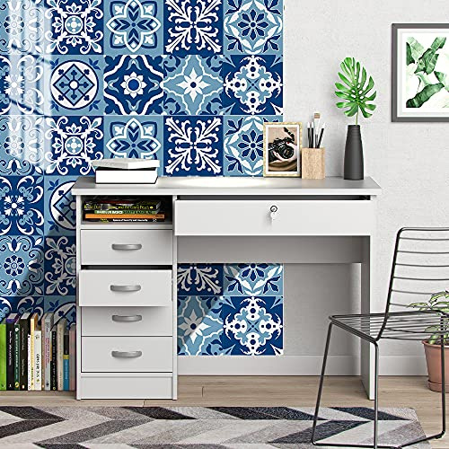 Stickers Carrelage 10X10 Modèle Bleu Adhesive Murale,Stickers Carrelage Auto-Adhésif En Pvc Autocollant En Tuile,Imperméable Effet Carreaux Pour Salle De Bain Cuisine（10Pcs）