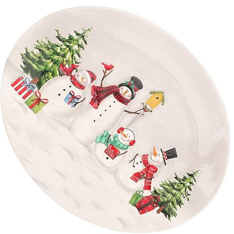 COLLBATH Assiette Céramique Décorative pour Sauces Et Condiments Design Noël Idéale pour Repas Festifs Et Dîners Vaisselle Élégante pour Maison Restaurants