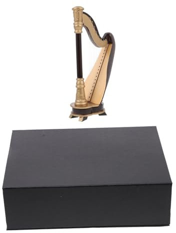 BESTonZON 1satz Mini Harfen Große Miniatur- Als Tischdekoration Hochwertiges Musikinstrument Für Zuhause Für Musikliebhaber Und Mit Schwarzem Etui Für Aufbewahrung