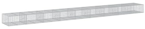 vidaXL Gabionkorg med skydd 900x100x50 cm galvaniserat järn, gabionkorg, stenmur, gabionmur, gabionkorgar, stenmurar, gabinmurar, gabionvägg
