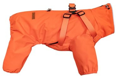 Hixingo Hundemantel mit Beinen, Winter Warme Hundemäntel mit Leinenloch Winddichte Kalte Hundejacke Wintermantel & Winterjacken für Kleine Mittel Große Hunde (M,Orange-Gelb)