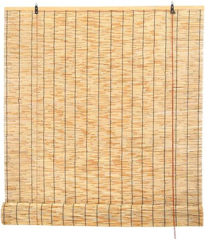 Bambus rollos 40-160cm breit bambusrollo Bambus Jalousine für Fenster Balkon Sonnenschutz rollos natürlich Raffrollo(Natural)