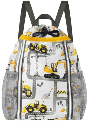 WAWSAM Mochilas de Cuerdas Niño Chico, Excavador Cuerdas y Saco de Gimnasi, Impermeable Bolsa de Cuerdas Mochila Deportiva, Bolsillos Laterales de Malla Dobles para Deporte Viaje Playa nadar
