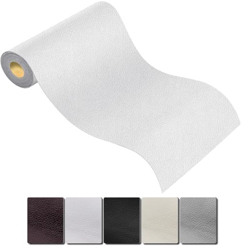 Mbsomnus Cuero Adhesivo para Tapizar 160x43 cm Parche Polipiel Blanco Parche Reparacion Cuero Autoadhesivo Cinta Adhesiva Polipiel para Muebles Asiento de Coche Sofá Chaquetas Bolsos y Zapatos