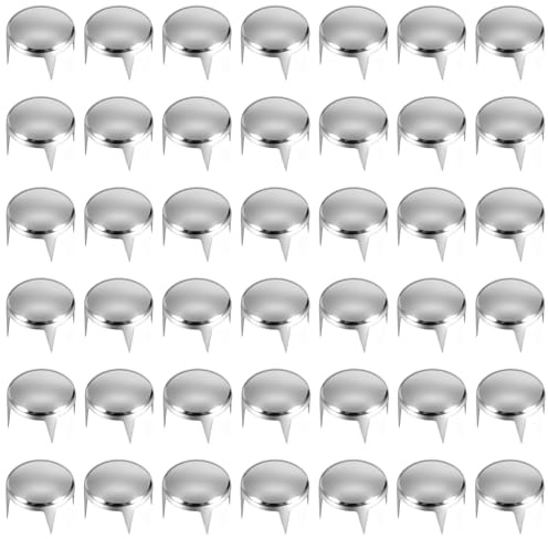 200 pcs 12mm Silver Round Dome Rivets Spike Studs, Round Studs for Clothing Spots Nailhead for Punk Rock DIY Leather Craft Shoes Clothing Bag Accessories