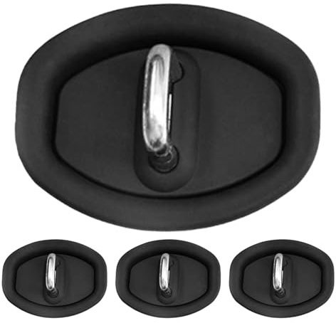 XIAOBINGFA 4 Pcs Car Door Lock Cover for Ford B-MAX Bj. ab 2012, Door Strike Protector Lock Protector Car Silicone Door Latch Protective Cover for Noise Reduction Shock Absorption,Black