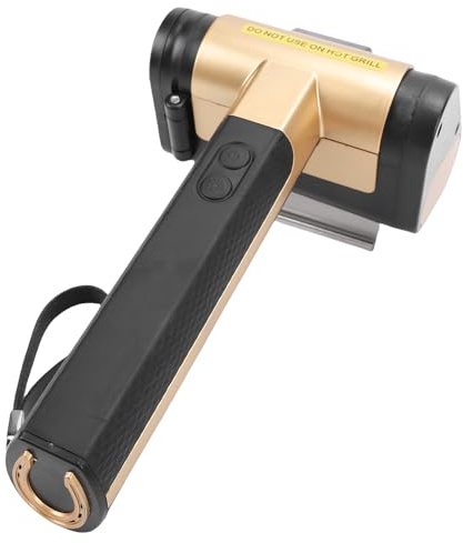 Bewinner Brosse de Gril à Rotation, Outil de Barbecue Rechargeable sans Fil avec Un Rouleau en Acier Inoxydable de 350 TR/Min, Nettoyeur à Gril électrique à Lampe à LED pour Racks de (Black)