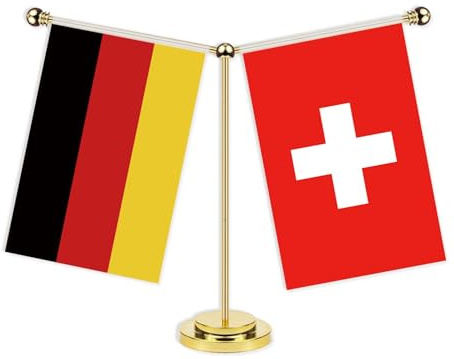 Schweiz Deutschland Freundschaft Schreibtisch Flagge, 30cm kleine Schweizer Desk Germany Switzerland