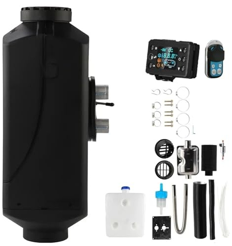 KWEZ Chauffage Diesel Chauffage Diesel 8000 W 12 V/24 V, Ventilateur Silencieux Et Autonome, Écran LCD À Distance, Chauffage d'hiver Réchauffeur d'air Diesel(12V 5kw)