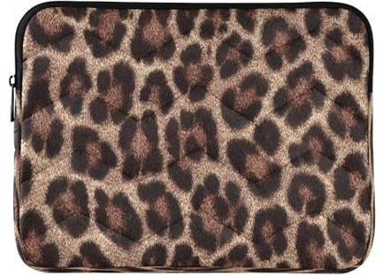 Ewusp Leopard Print Laptop Sleeve 16 Inch Protective Laptop Case Waterproof Shockproof Briefcase Carrying Bag for Computer Notebook Table, 40x30x2 cm
