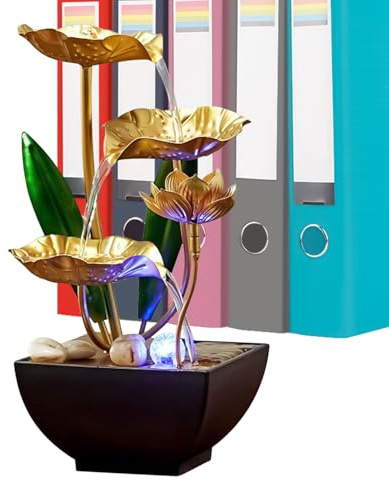 Fuente De Agua para Mesa | Luz LED para Relajación Zen Calmante - Fuente de Mesa con Sonidos Relajantes - para Dormitorio Oficina Hotel Sala De Estar Centro De