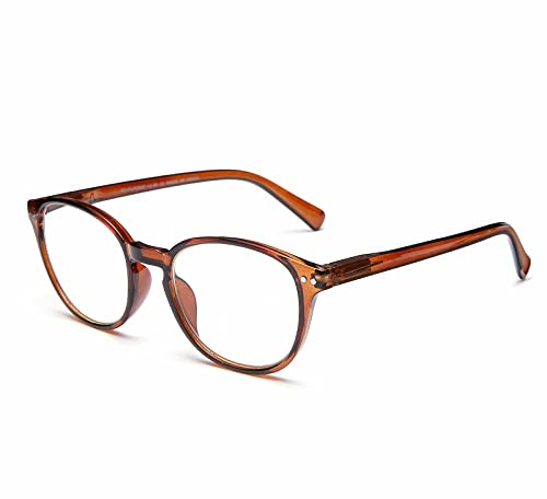 SKYWAY Blaulichtfilter Lesebrille Damen Herren, Superleichte Runde Blaulichtfilter Gaming Brille Computerbrille, Anti-Müdigkeit Federscharnier Brille mit Sehstärke