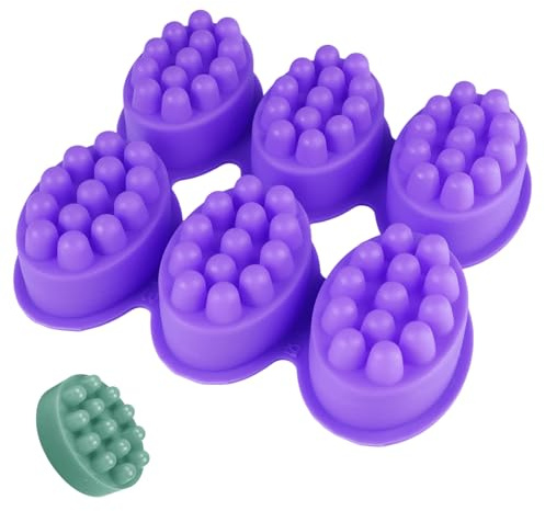 6 Kavität Silikonform, Massage Seife Form, Haarbürste Silikon Seifenform, Seifen-Gießformen, Seifen Formen zum gießen, für Seifenherstellung, Kerzen Brot Schokolad Eiswürfel