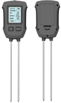 Misuratore di umidità del suolo, Misuratore PH Del Suolo Tester Digitale Di Fertilità Per Temperatura Umidità 5 In 1 Per Piante Da Giardino Monitoraggio In Vaso Serra Agricola,Tester PH del suolo