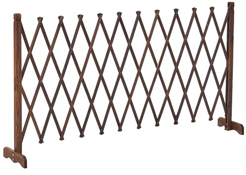 Celosía de jardín Enrejado Extensible y Plegable 182 x 90 cm Madera de Abeto marrón Oscuro Sciolze