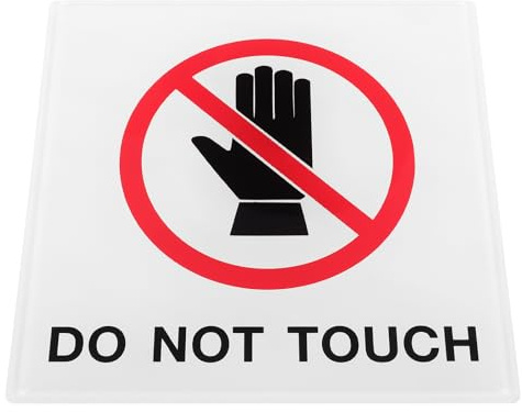 Veemoon Segnale di Avvertimento Non Toccare Adesivo Rimovibile 10x10 Cm Cartello Sicurezza Macchina Etichetta Adesiva Forte per Magazzini e Fabbriche