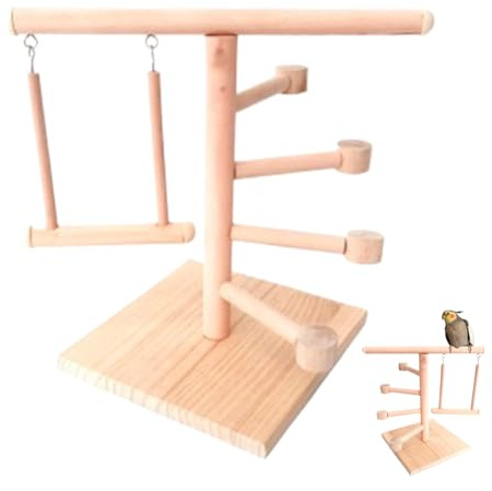 Säkert nymfpartade leksaksverktyg – fågellekplats träverktyg, multifunktionell naturlig sittstång, distinkt träningsdesign, ny stege, robust väggset, specialfodral