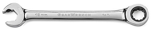 GEARWRENCH Llave combinada de trinquete de extremo abierto de 9 mm, 12 puntos, 85509, color negro