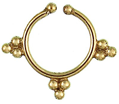 Chic-Net Septum Fake Piercing Nasenringe Dreiecke Messing gold nickelfrei antik exotisch Ohrring