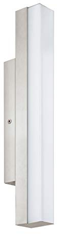 EGLO LED Wandlampe Torreta, Spiegelleuchte Wandleuchte | Bad aus Metall und Glas, Badezimmer Lampe in Nickel-Matt, Weiß, LED Feuchtraumleuchte neutralweiß, IP44, L 35 cm