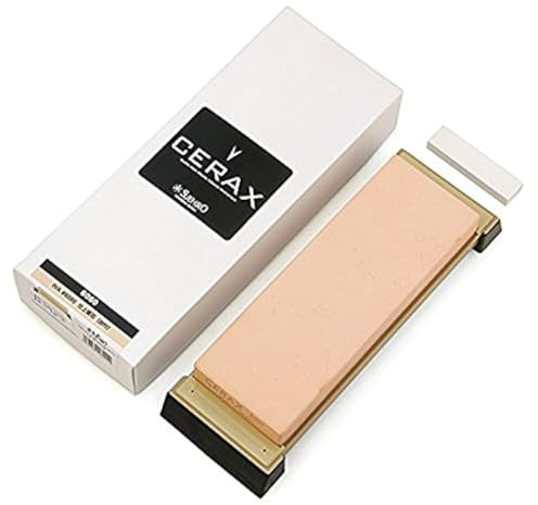 Pierre à Aiguiser Suehiro Céramique Cerax 6060 Grain 6000 Professionnelle, Fabriquée au Japon, Pierre Nagura Intégrée, Affuteur Couteau de Cuisine Polissage Tranchant Lames