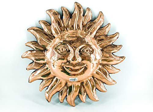 arterameferro Dekorative Wand Sonne Kupfer glänzend 36 cm Eingang Haus Garten
