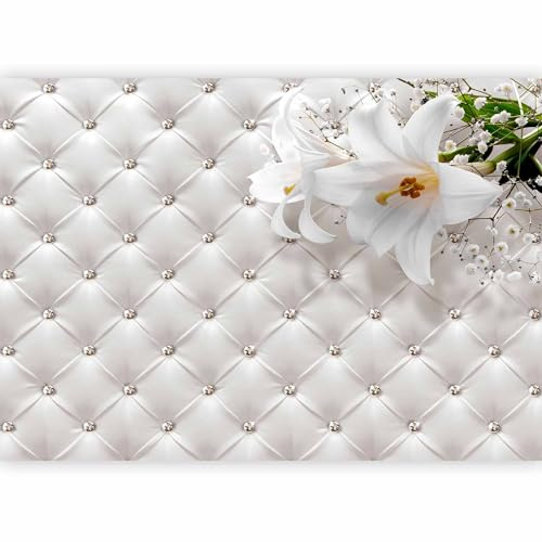 murando - Fototapete Vlies Blumen Leder-Optik, Schlafzimmer, Wohnzimmer | Full HD Druck, 3D-Effekt, lichtbeständige Farben, ideal fürs Wohn- oder Schlafzimmer, schnelle Montage, lichtbeständig, edel