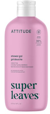 ATTITUDE Body Wash, EWG Verified Shower Gel, Dermatologically Tested, Plant and Mineral-Based, Vegan Personal Care Products, Coconut & Wild Berries Scent, 16 Fl Oz